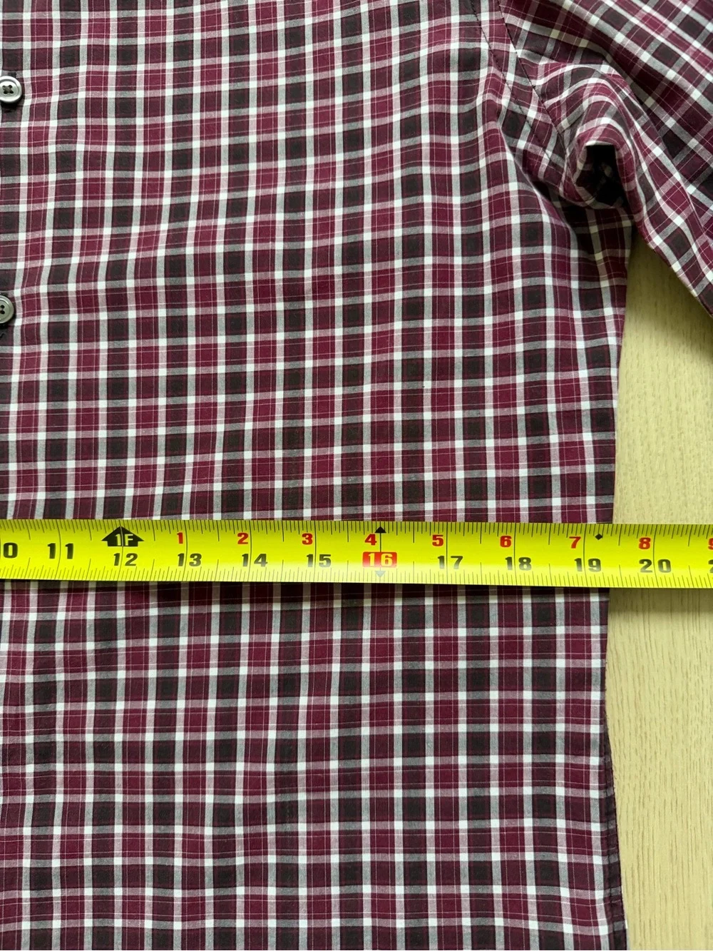 Banana Republic Burgundy and White Check Button-Down Shirt
